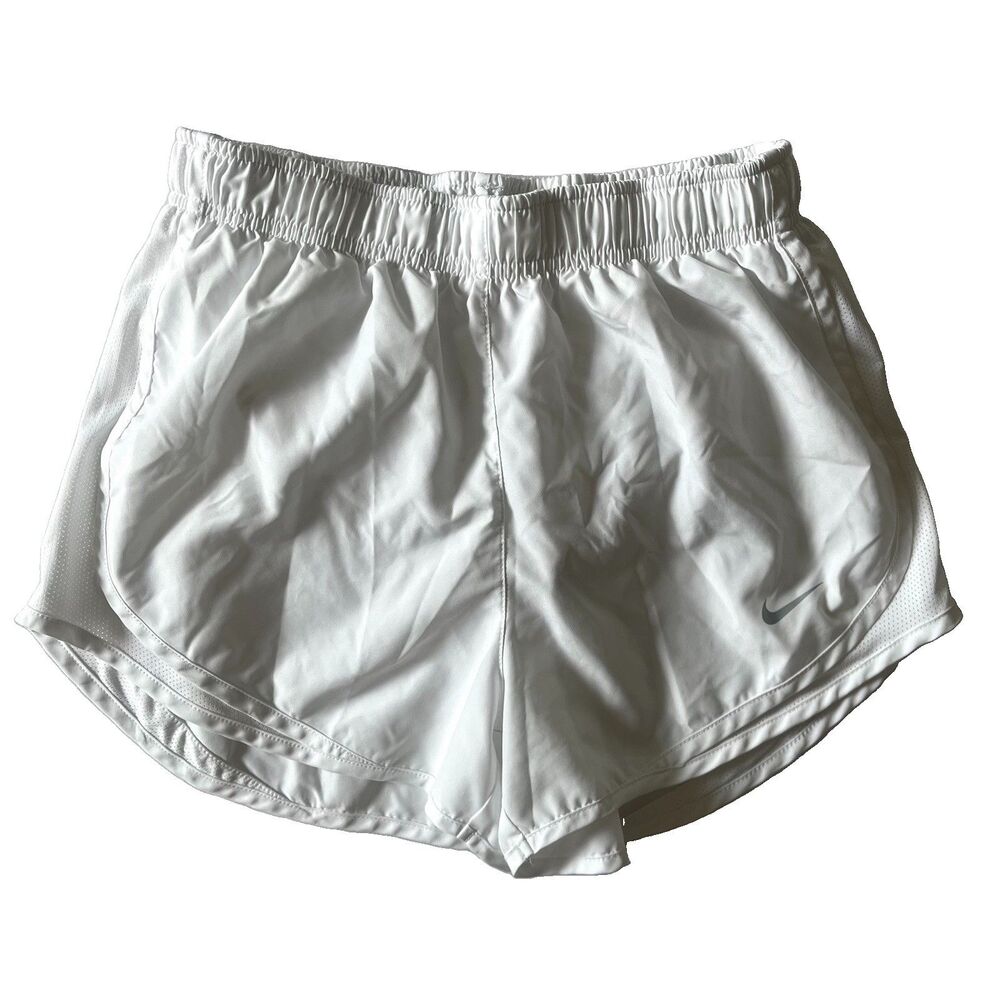 Nike Dri Fit Tempo Running Shorts Women S Small White Lined Run Athletic Workout